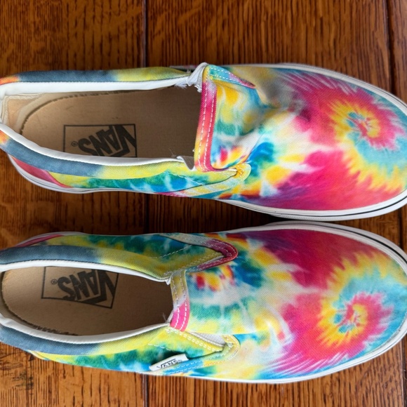 Vans tie-dyed multi-colored slip-on shoes. Women's 8.5, Men's 7. - Picture 2 of 8